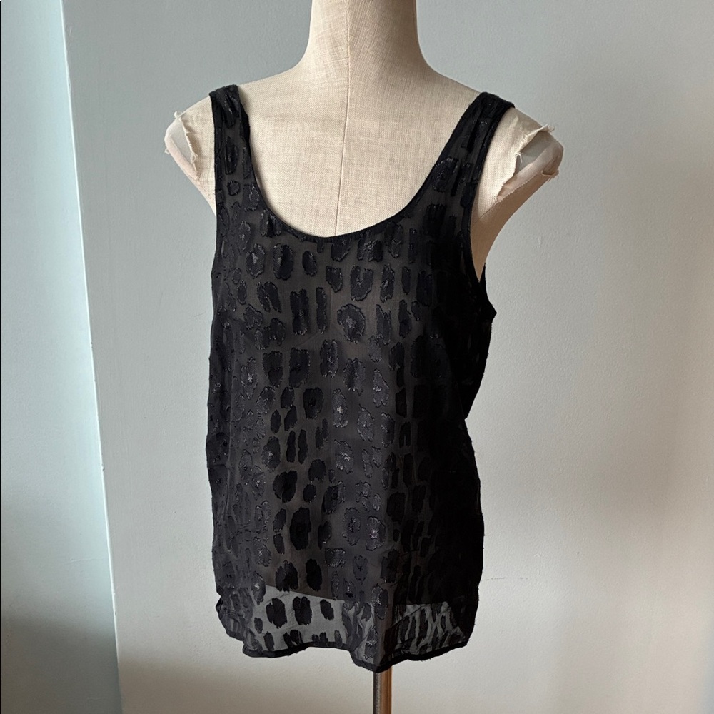 Equipment Black Textured Tank Top